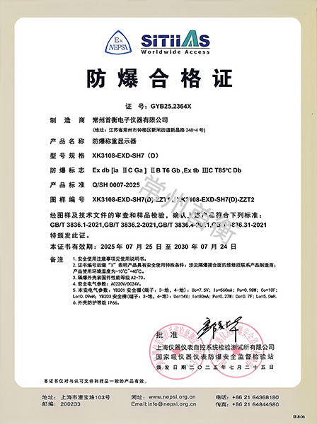 防爆称重显示器XK3108-EXD-SH7(D)